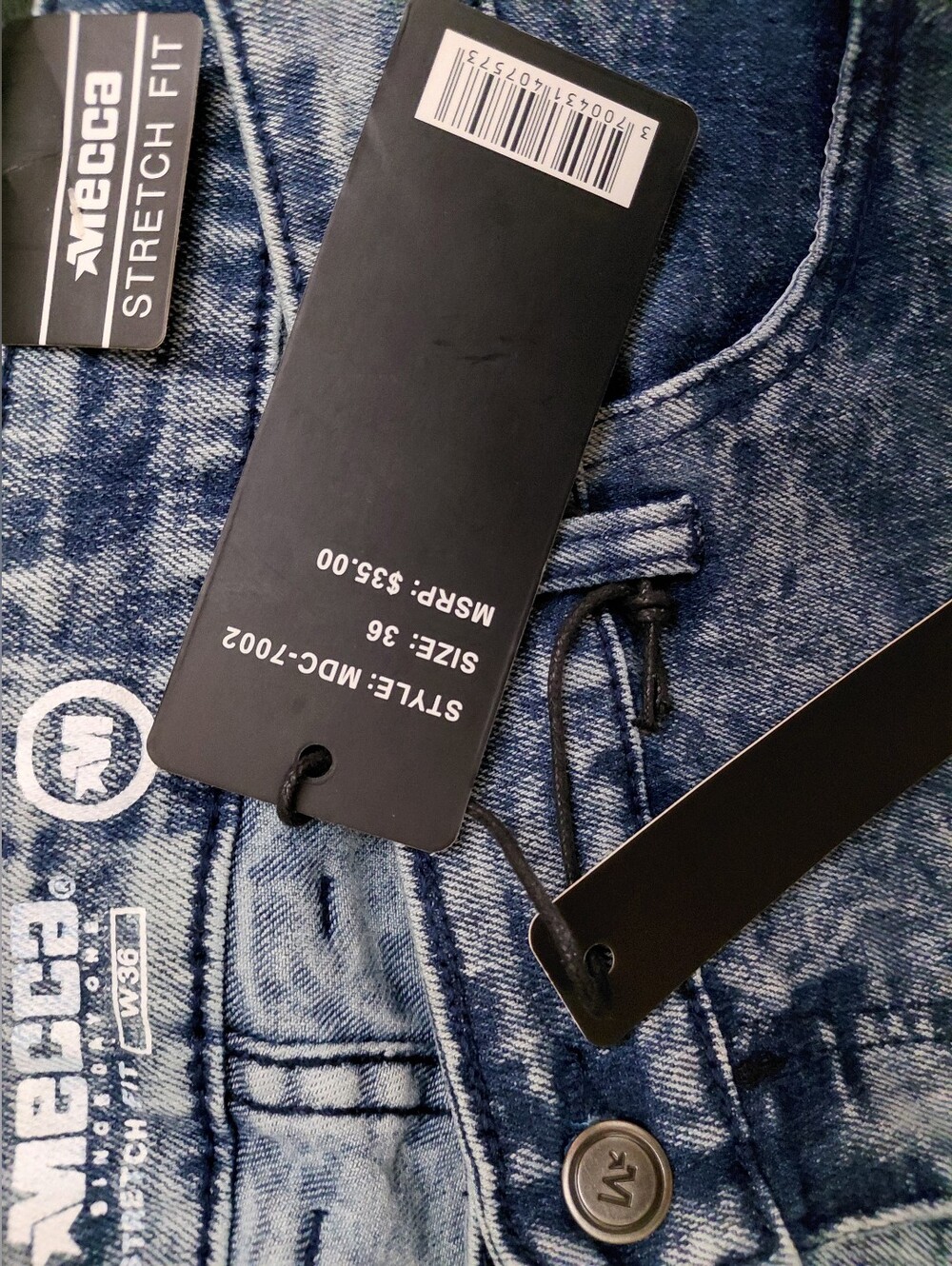 Mecca Men's Distressed Light Blue Denim Shorts - Picture 3 of 3